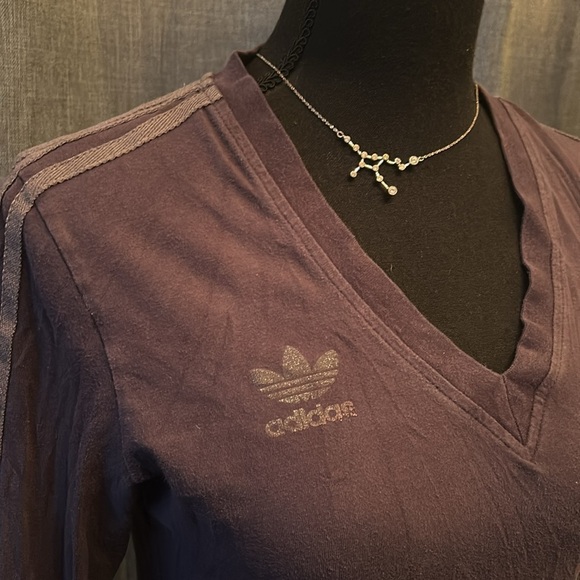 Purple ADIDAS Long Sleeve V Neck - Picture 2 of 4